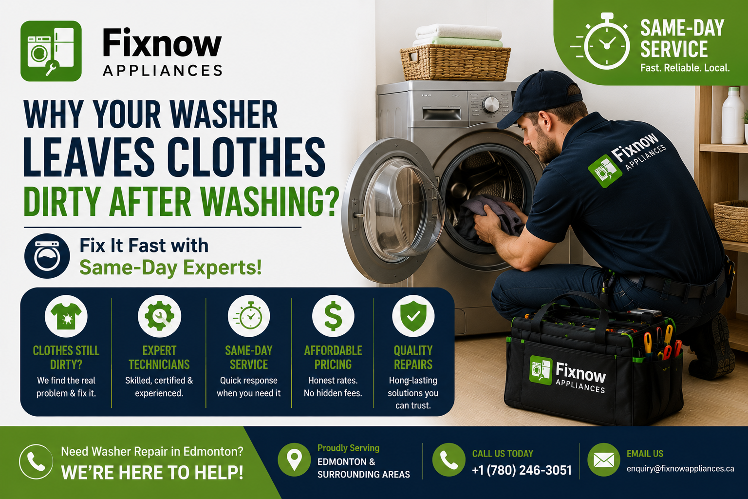 Why Your Washer Leaves Clothes Dirty After Washing? Fix It Fast with Same-Day Experts
